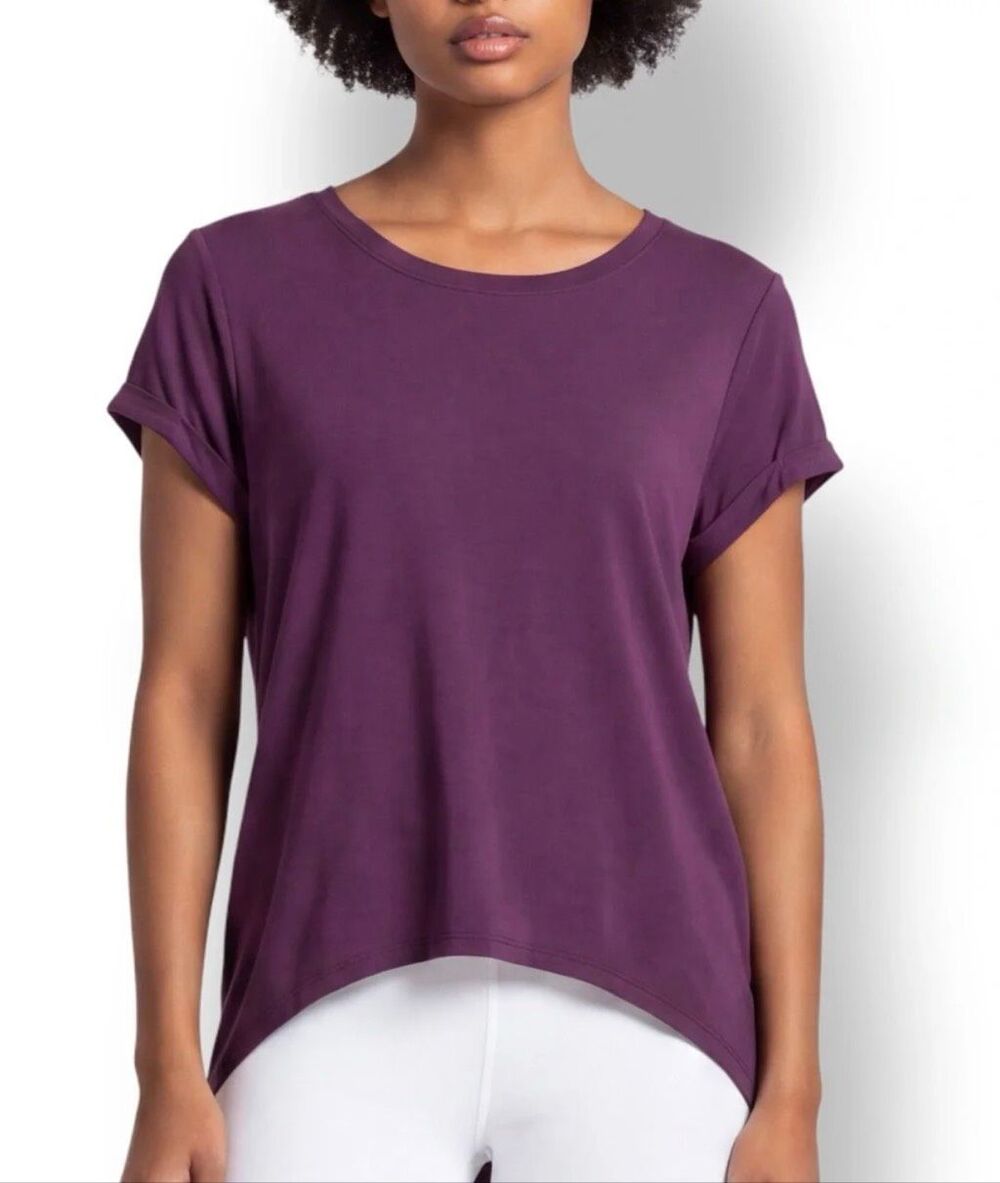 Athleta With Ease Ribbed Tee High Low Shirt